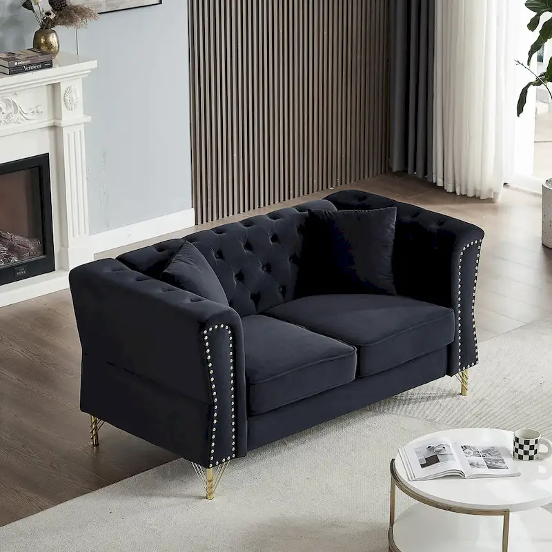 60.2 Chesterfield Velvet Sofa