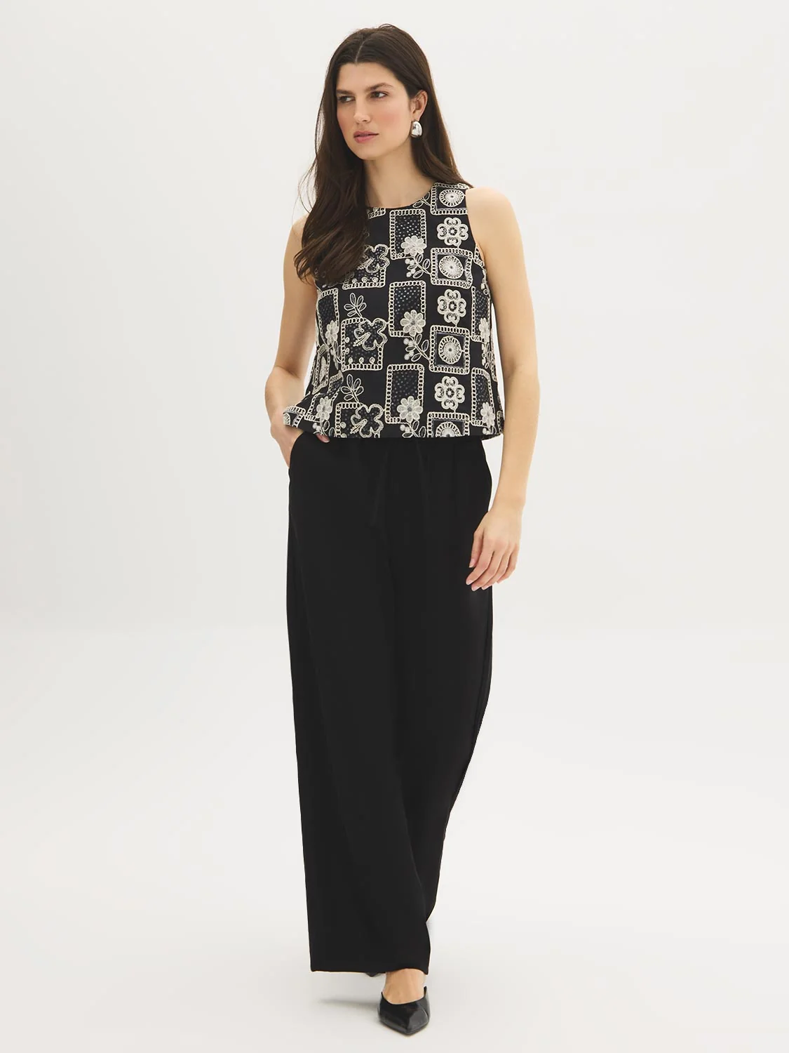 Cotton Embroidered Sequin Tank