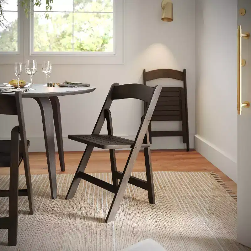 Flash Furniture Holden Commercial Grade Solid Wood Folding Dining Chair
