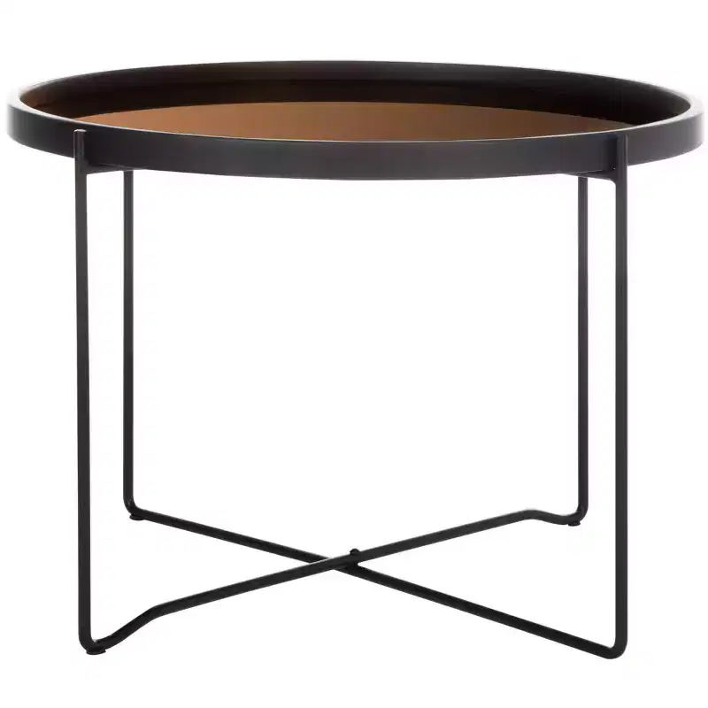 Medium Tray Accent Table  - Rose Gold/Black