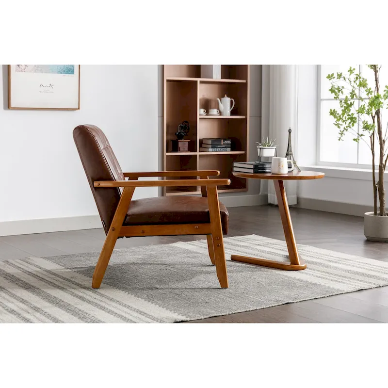 Upholstered Accent Arm Chair with Wood Frame