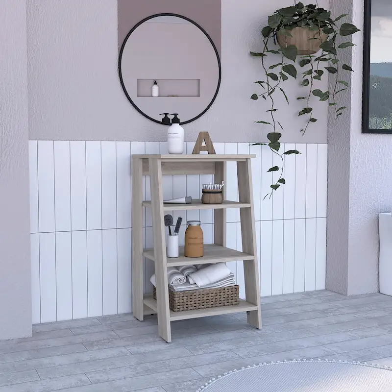 Colyn Linen Cabinet, Four Shelves, Vertical, Light Oak / WhiteHigh quality and durable