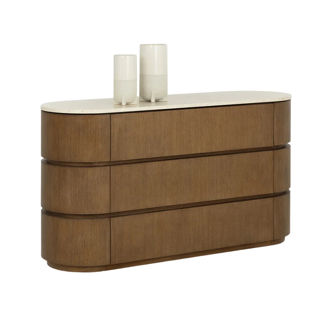 Organic Marble Dresser with Storage, Sculptural - Bedroom | Polished Finish