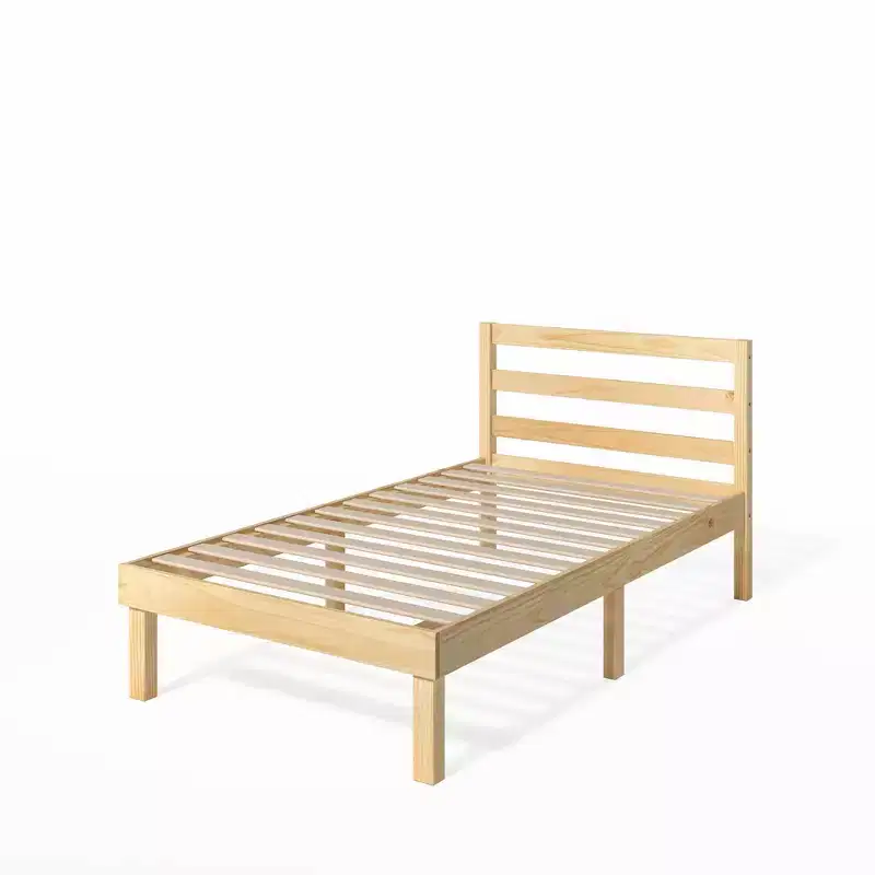 Robin Wood Platform Bed Frame with Headboard Natural