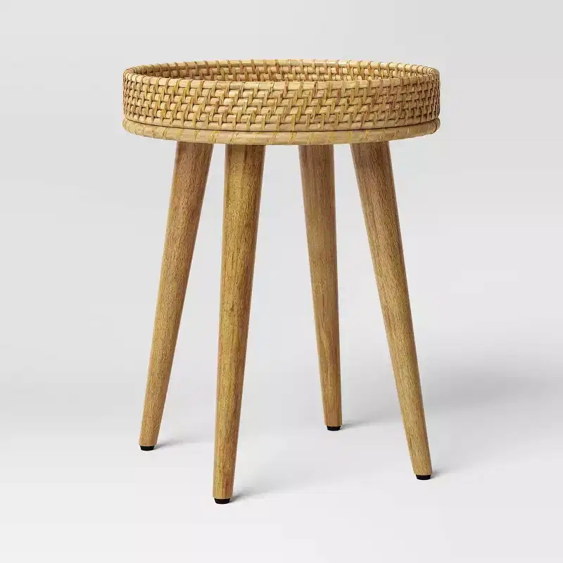 Round Natural Woven Accent Table - Threshold
