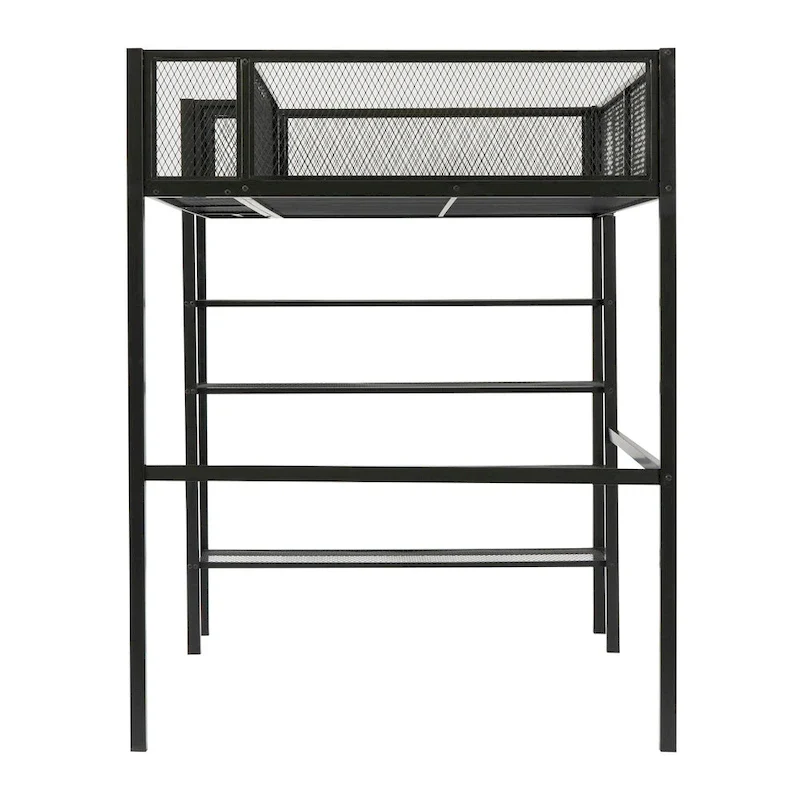 Twin Loft Bed with Four Shelves