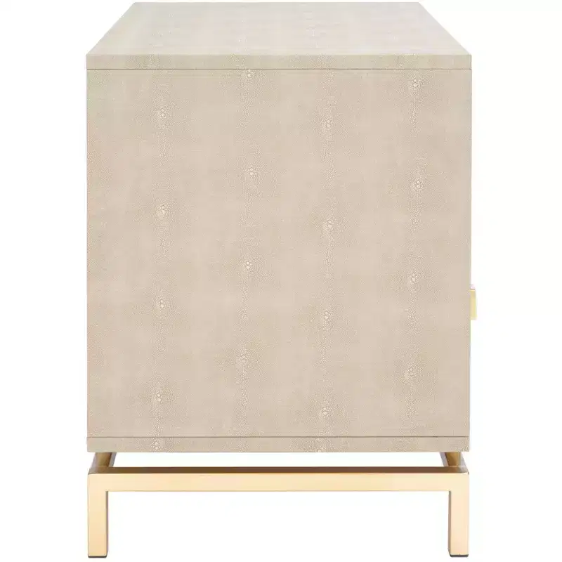 Meilana 1 Self 1 Drawer Nightstand - NST6403 - Light Taupe/Brass - Safavieh