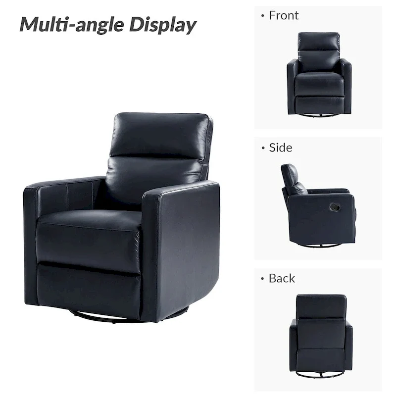 Josefa Modern Genuine Leather Swivel Rocker Recliner Set of 2 by Hulala Home