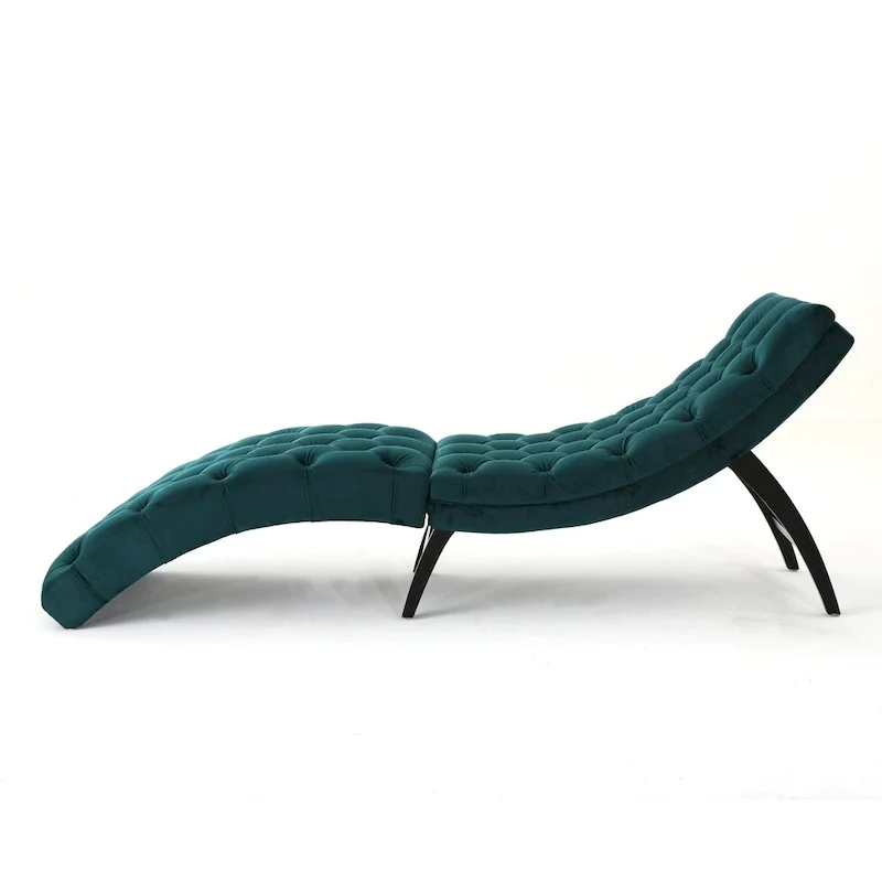 Garret Tufted Velvet Chaise Lounge by Christopher Knight Home
