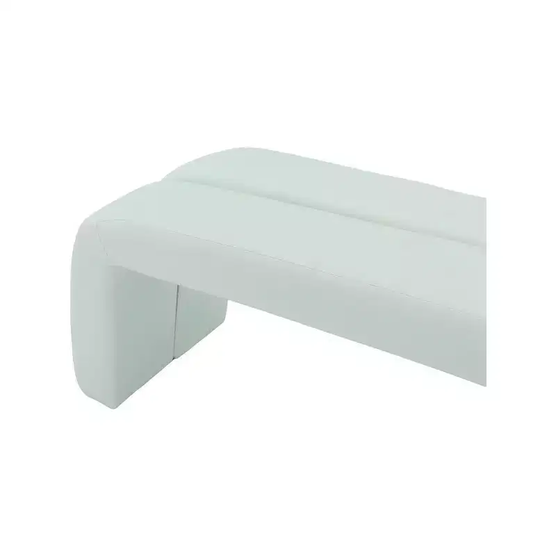 Mint Vegan Leather Channel Tufted Bench, 51.5