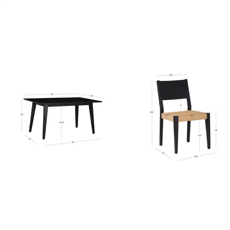 Powell 5pc Clara Dining Set Black