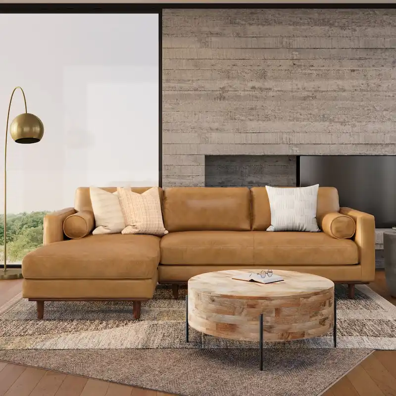 WYNDENHALL Brixley Mid Century 102 inch Wide Left Sofa Sectional