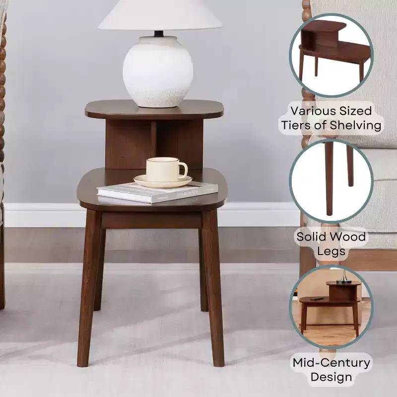 HomeStock Rectangle Wood Table Top End Table 1 -piece