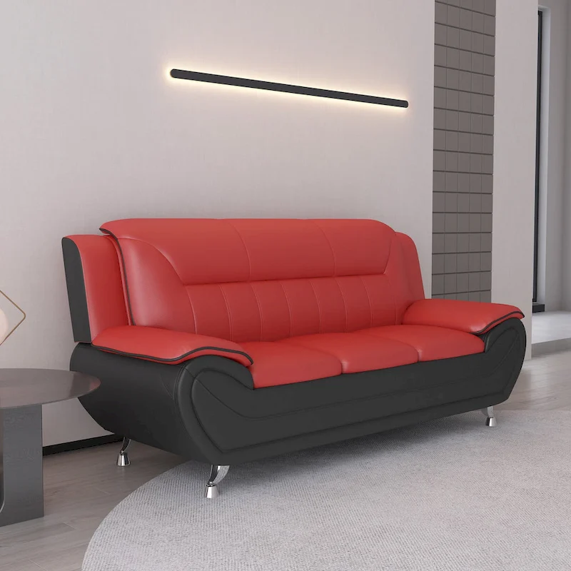 William Street Faux Leather Upholstered 2PCS Living Room Set