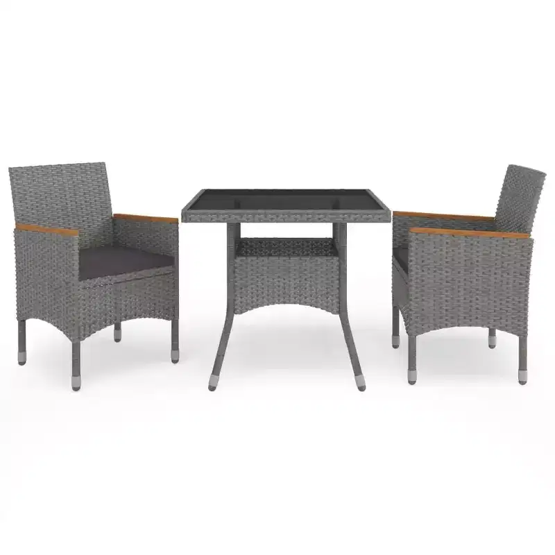 vidaXL Dining Set Gray and Brown