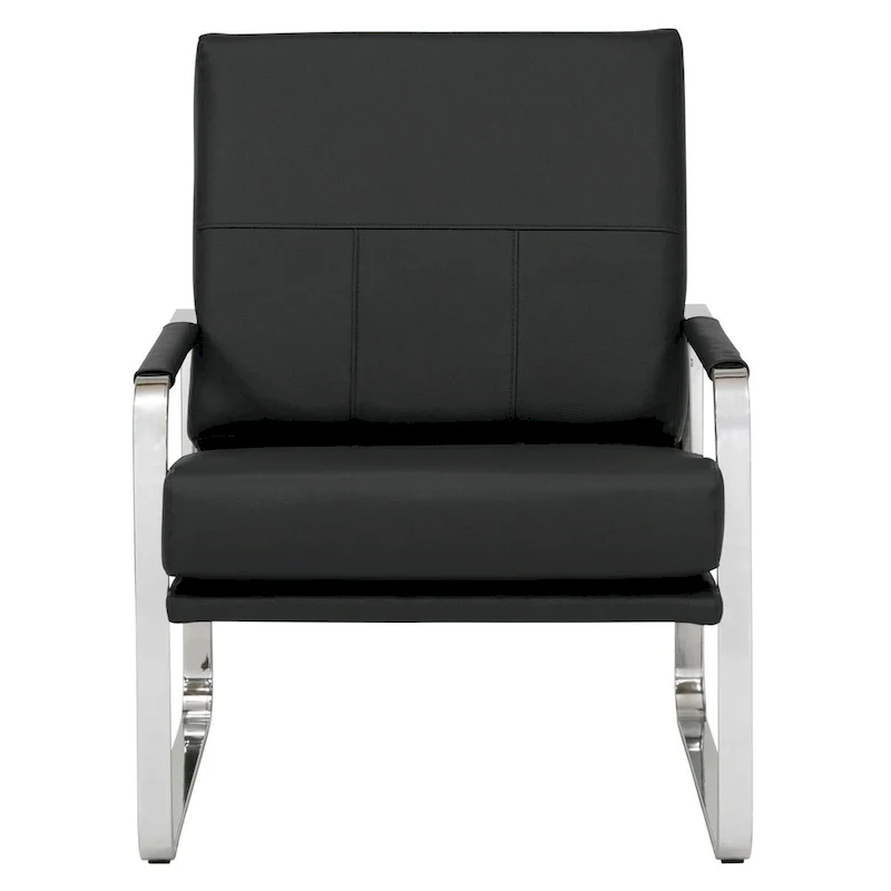 Studio Designs Home Allure Metal and Blended Leather Modern Accent Arm Chair