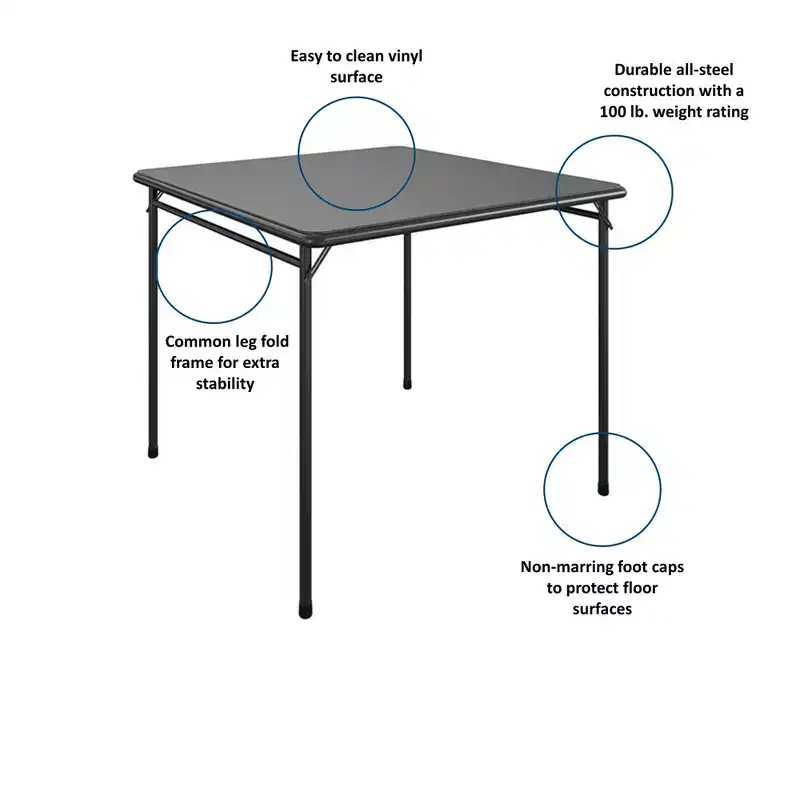 COSCO 5-Piece Folding Fabric Dining Set & 34 Vinyl Card Table