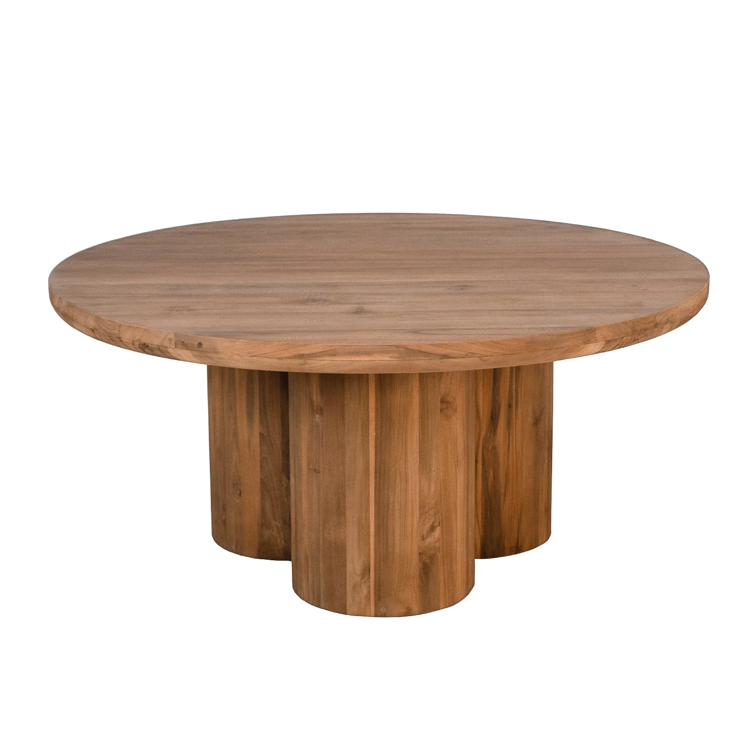 Modern Teak Coffee Table with Round - Living Room | 39