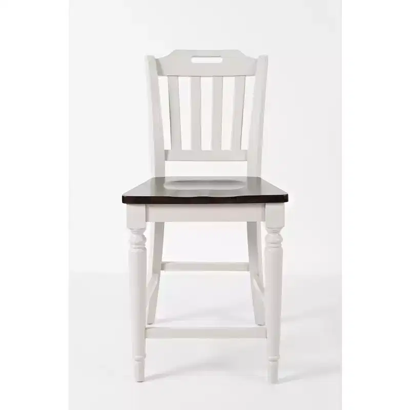 Jofran, Orchard Park Farmhouse Solid Rubberwood Slatback Counter Height Stool (Set of 2)