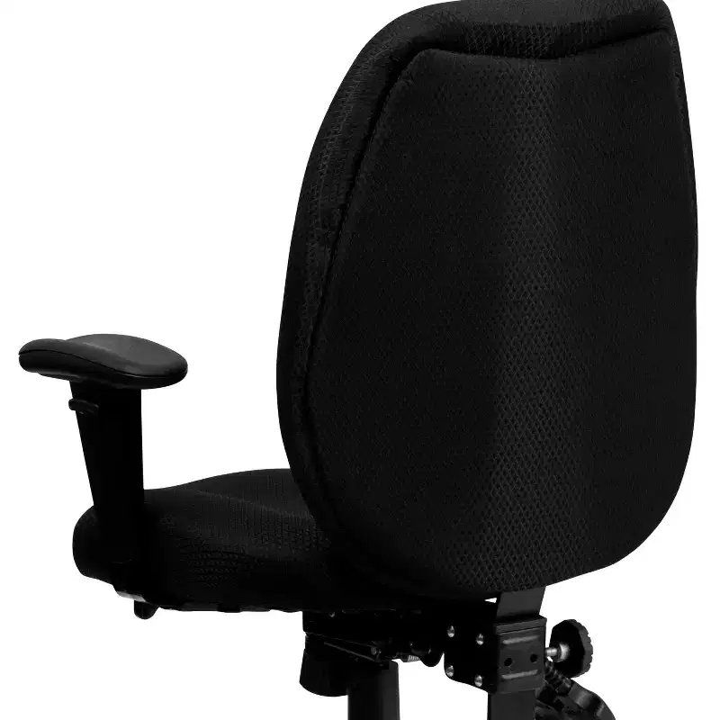 Emma and Oliver High Back Fabric 3-Paddle Ergonomic Swivel Office Chair Adjustable Arms