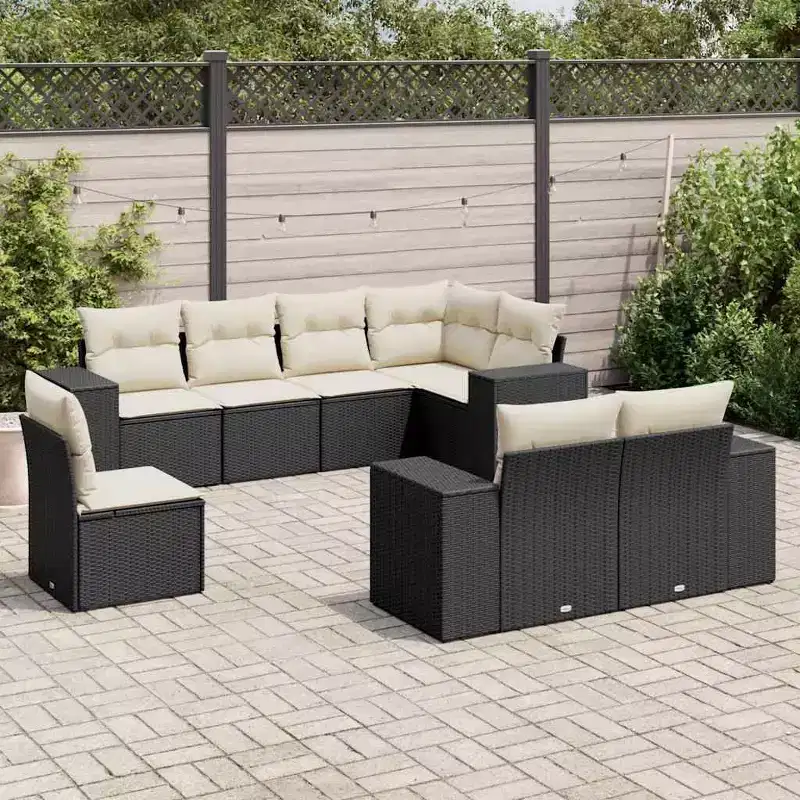 vidaXL Garden Sofa Set Adjustable Feet Rectangular Modern Modular