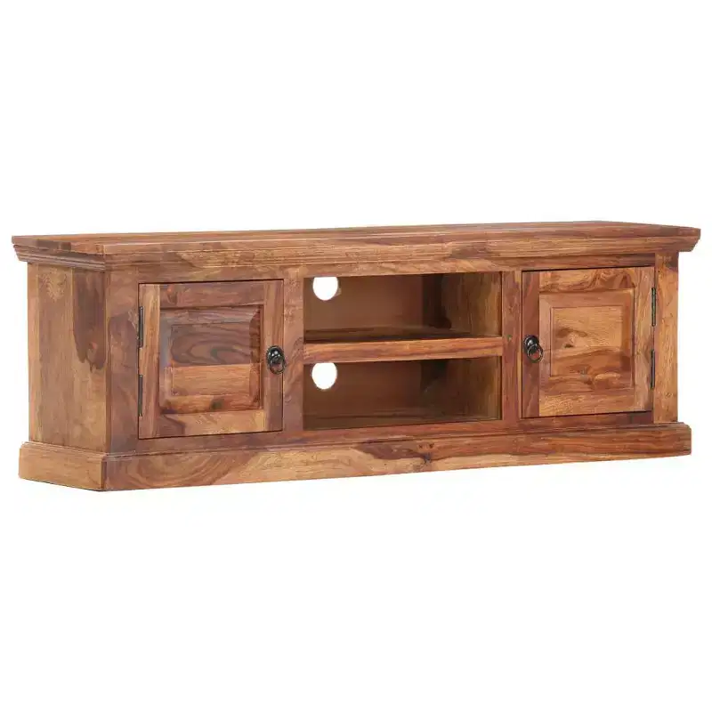 vidaXL TV Cabinet Light Brown Solid Sheesham Wood 47.2x11.8x15.7 in