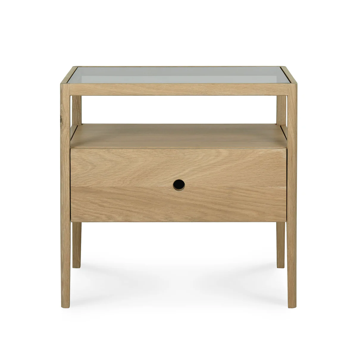 Traditional Oak Oak Bedside Table for Bedroom