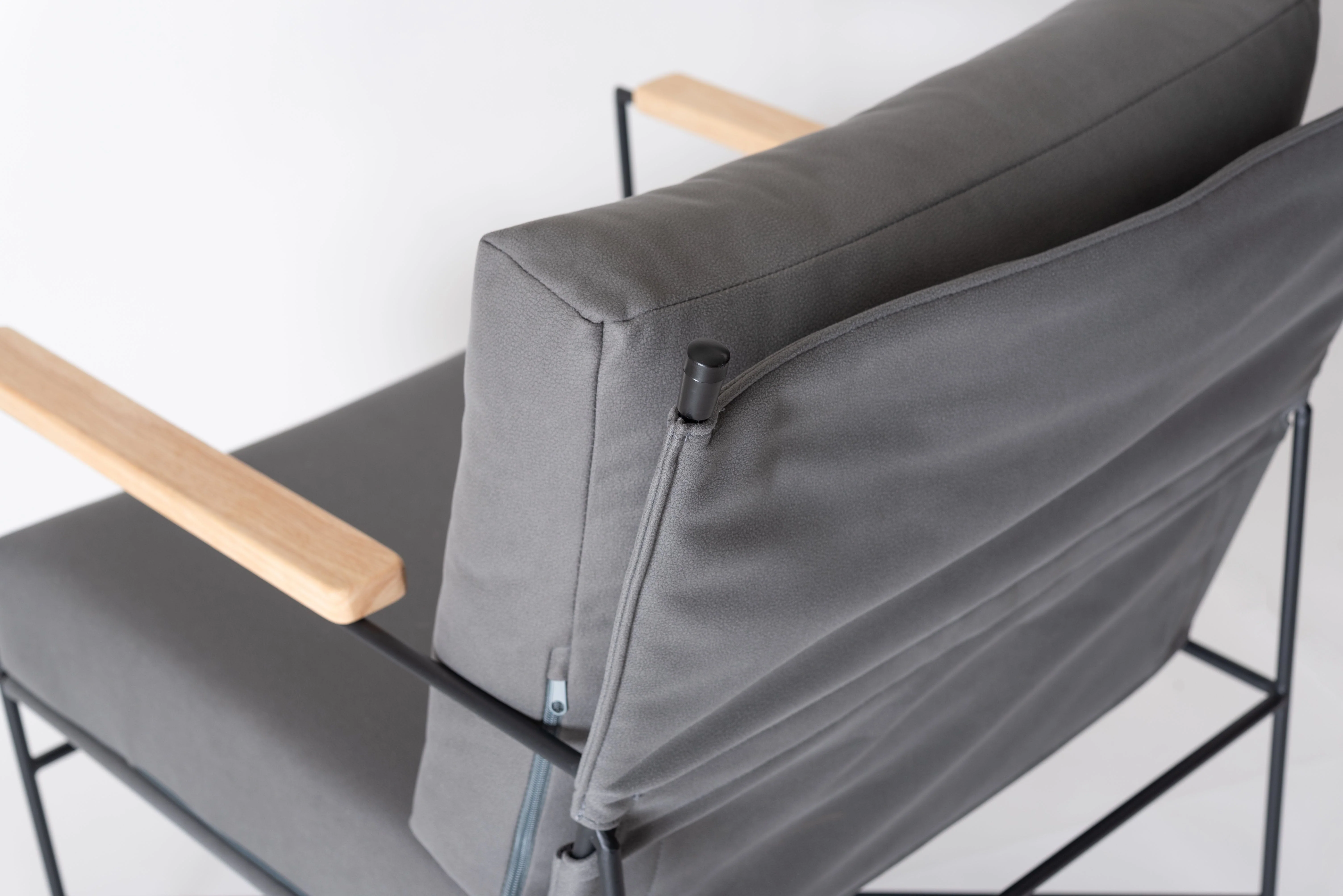 Gray Upholstered Lounge Chair