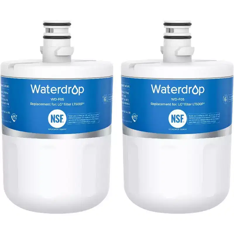 Waterdrop 5231JA2002A Refrigerator Water Filter, Replacement for LG LT500P, GEN11042FR-08, ADQ72910911, Kenmore 9890, 46-9890(2 Packs)