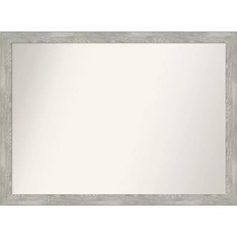 42 x 31 Non-Beveled Dove Gray Wash Narrow Wall Mirror - Amanti Art