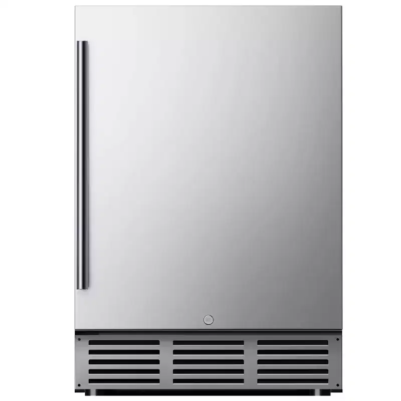 Simzlife 5 cu. ft./180 Cans Mini Beverage Refrigerator Built in, Undercounter Fridge, Removable Shelves & LED Light, Stainless Steel, Silver