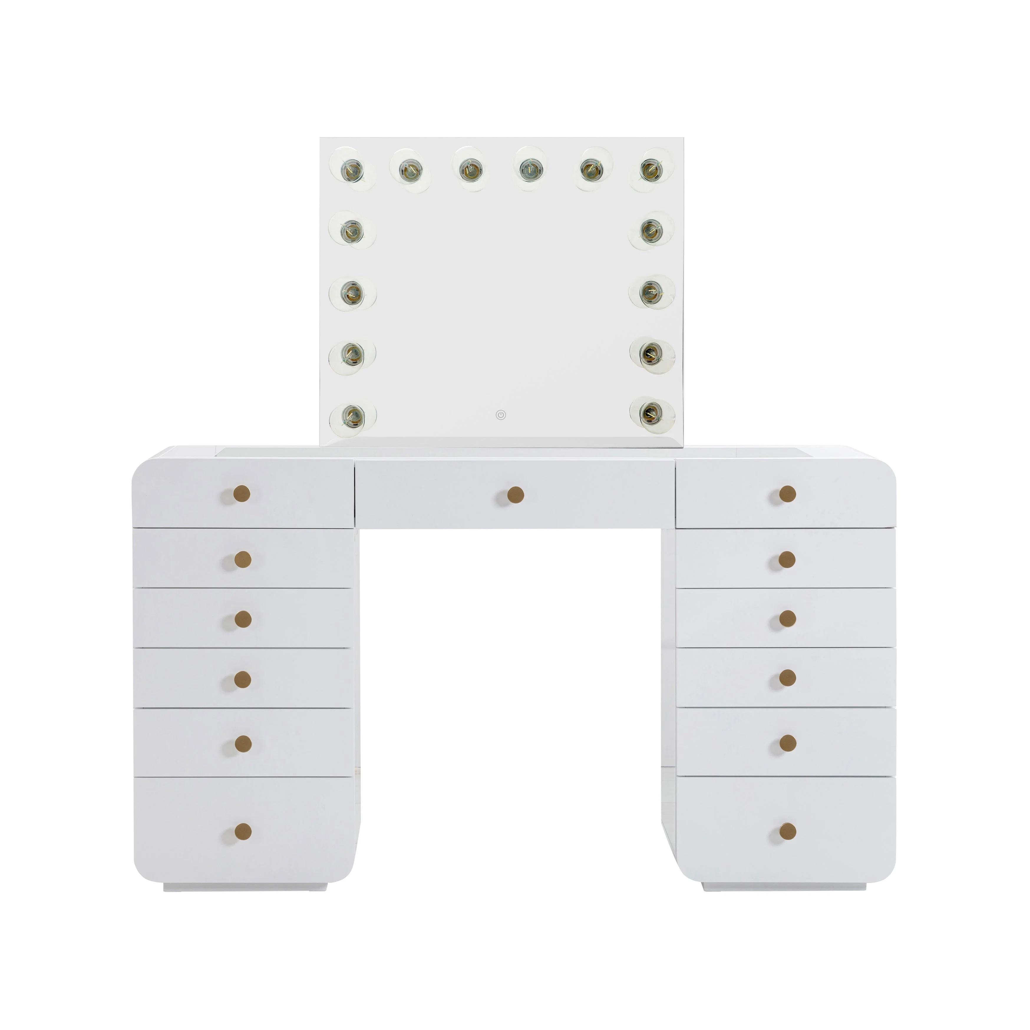 56 White Desk with Vanity Mirror