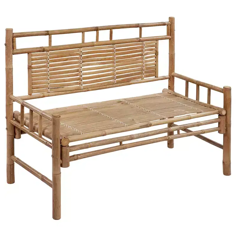 Garden Bench Natural Bamboo 47.2 in width Waterproof