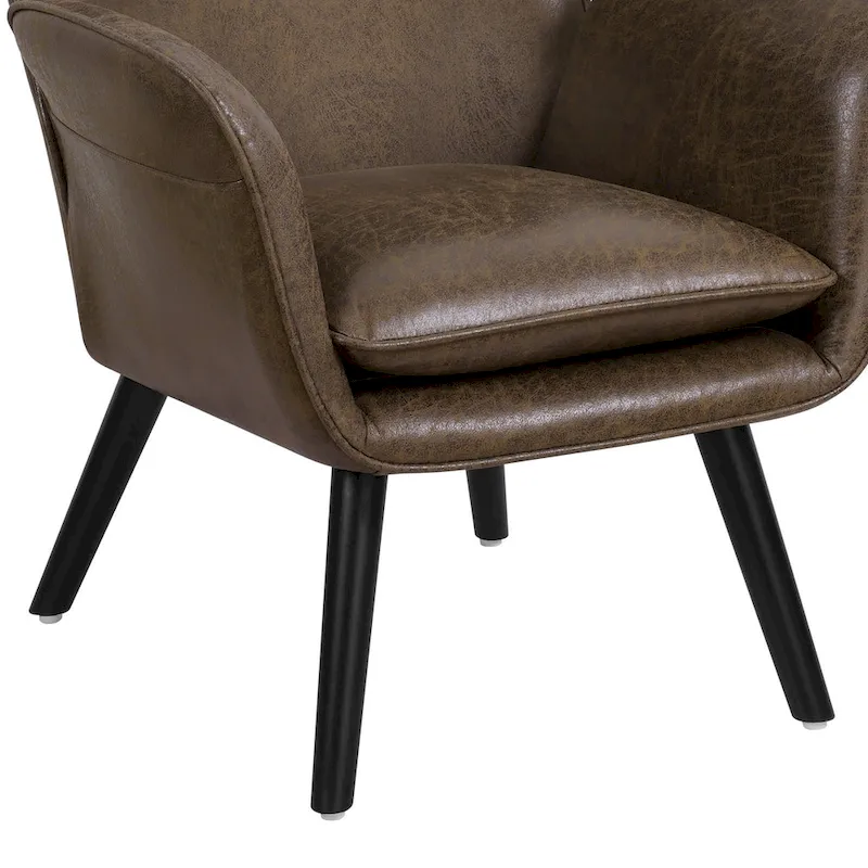 Upholstered Wingback Armchair Leisure Accent Chair, Single - 40.55 H x 28.34 W x 33.1 D