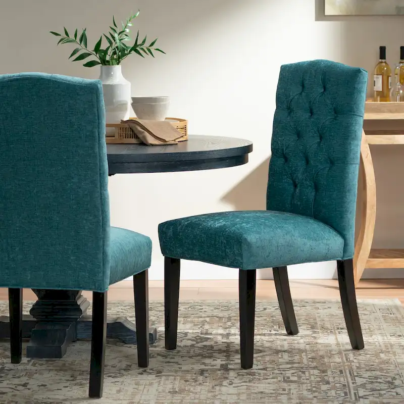 Crown Upholstered Fabric Dining Chairs (Set of 2) by Christopher Knight Home