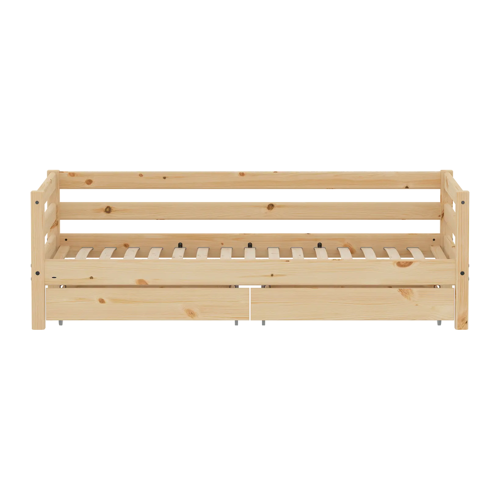 Single Bed with Storage, 90x200 cm, Pine