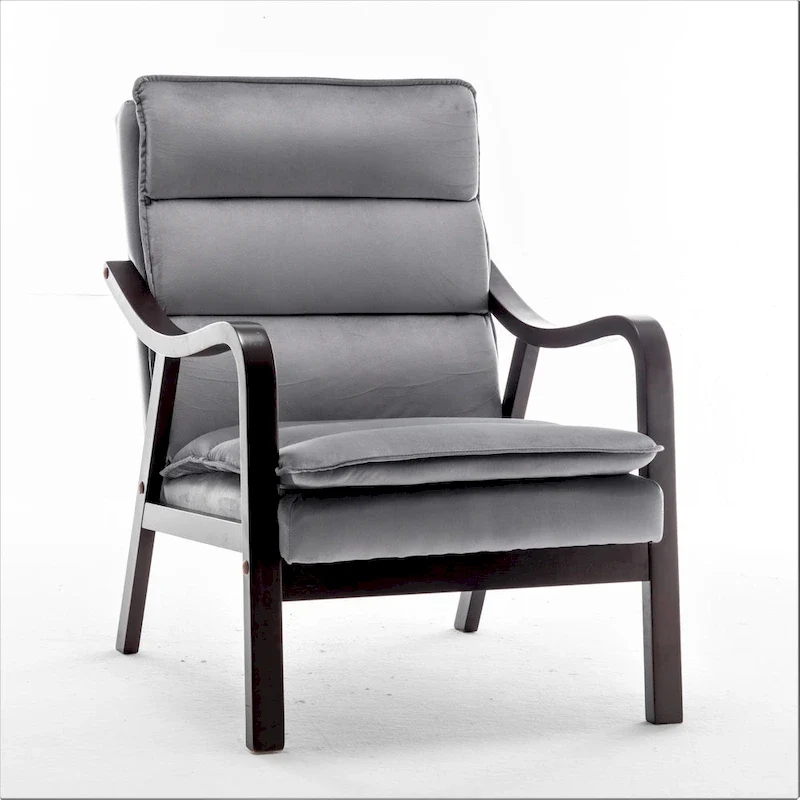 Clovis 24.8 Wide Mid-Century Modern Velvet Armchair