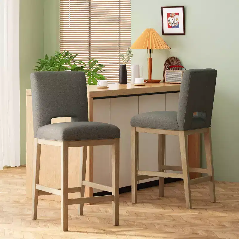 Christopher Knight Home Set of 2 31" Coloma Upholstered Barstools Deep Gray/Weathered Brown