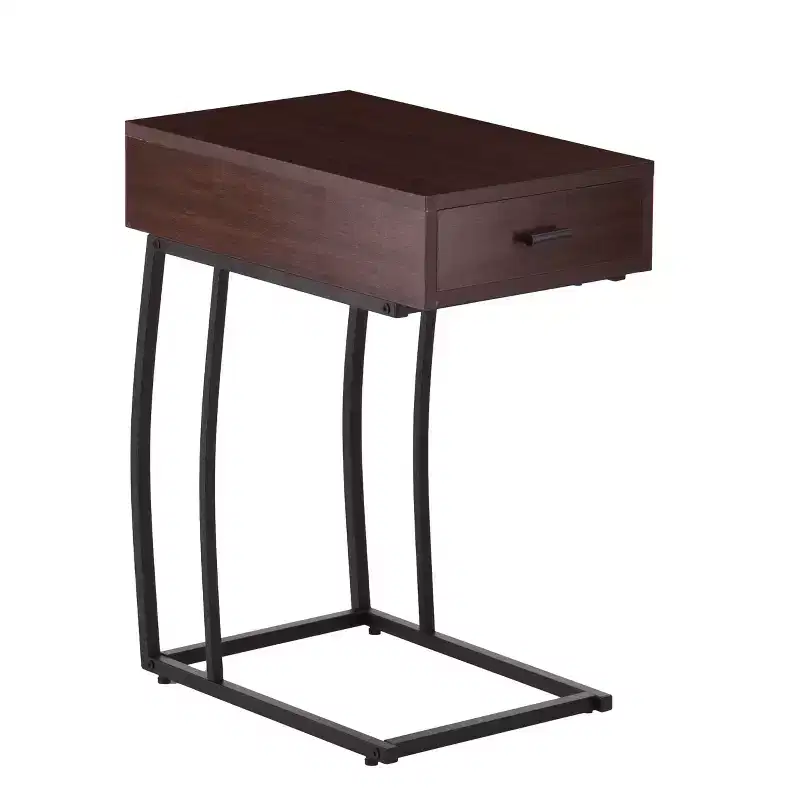 Side Table with Power & USB - Brown - SEI