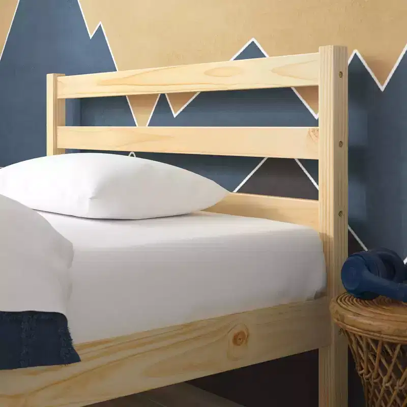 Robin Wood Platform Bed Frame with Headboard - Natural, Twin