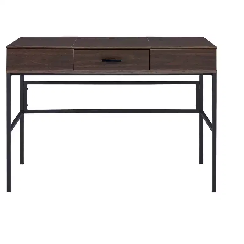 HomeRoots 42 Brown and Black Writing Desk