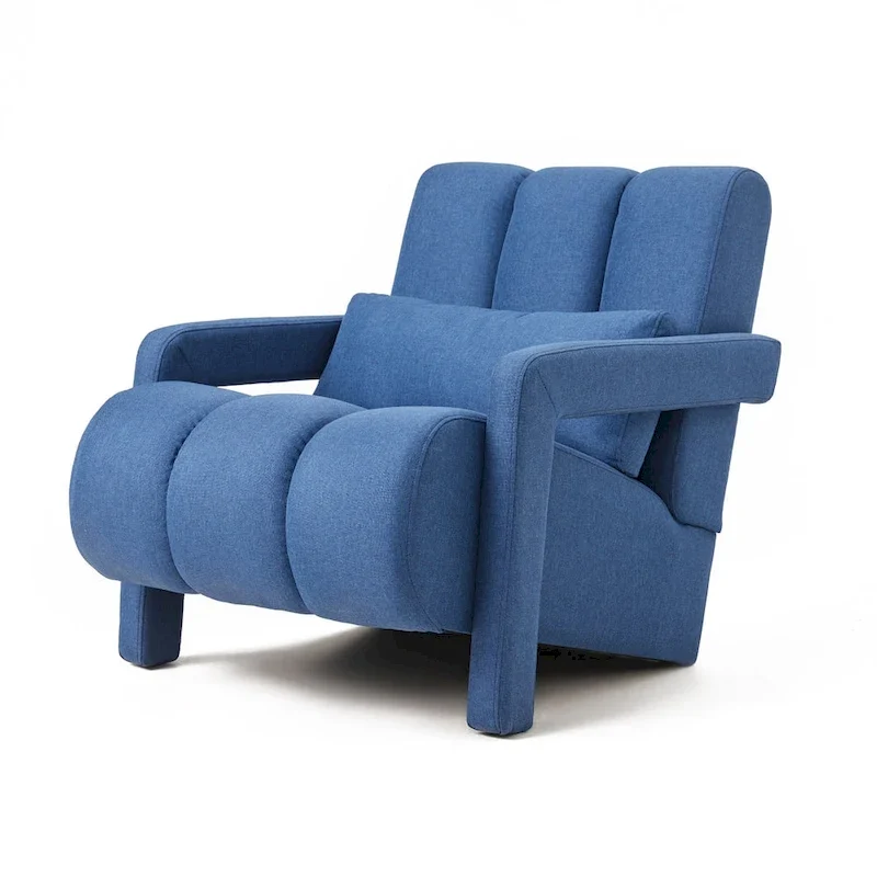 Modern Linen Upholstered Accent Chair with 1 Pillow, Set of 1
