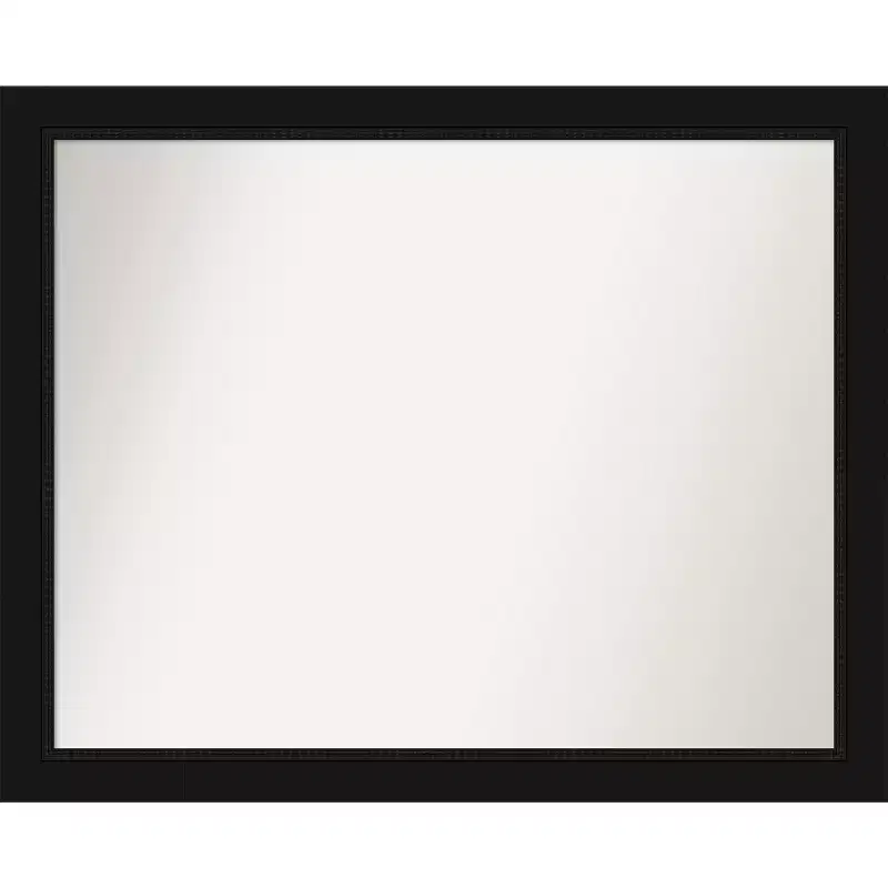 Non-Beveled Bathroom Wall Mirror with Black Frame