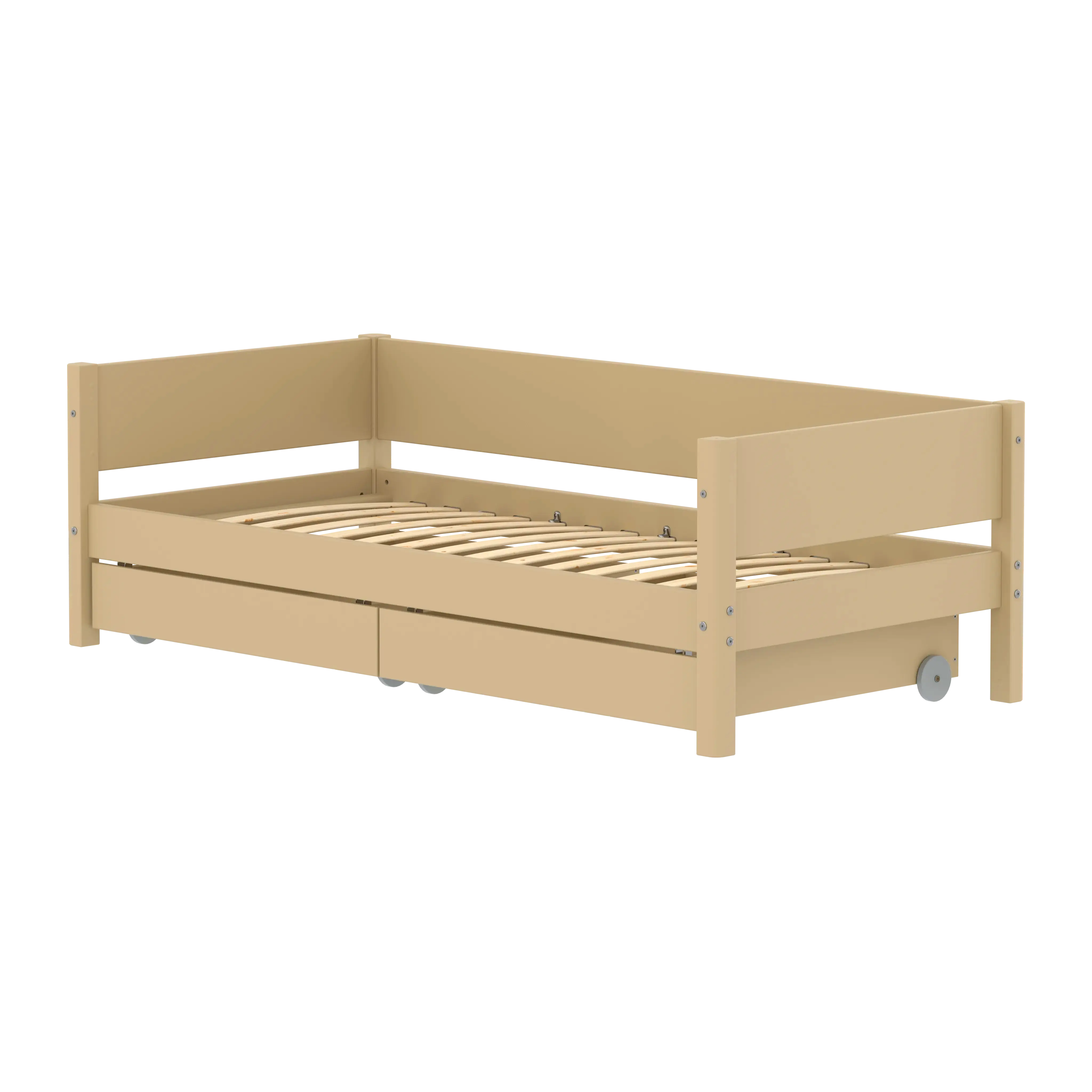 Single Bed with Storage, 90x200 cm, Sand