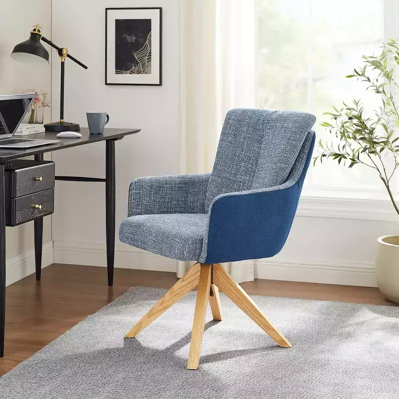 Art Leon Fabric Upholstered Swivel Home Office Desk Chair