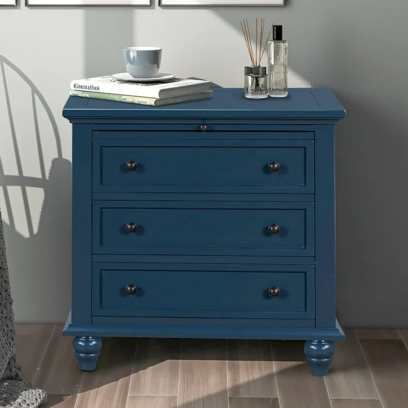 Modern Storage Wooden Cabinet with Three Drawers for Bedroom and Living Room