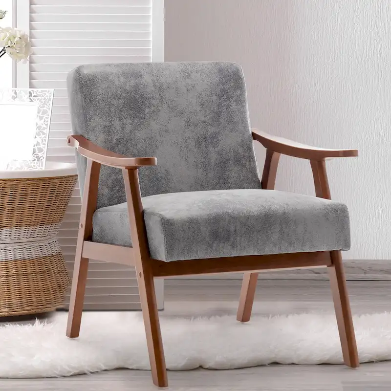 Solid Wood Frame Accent Chair