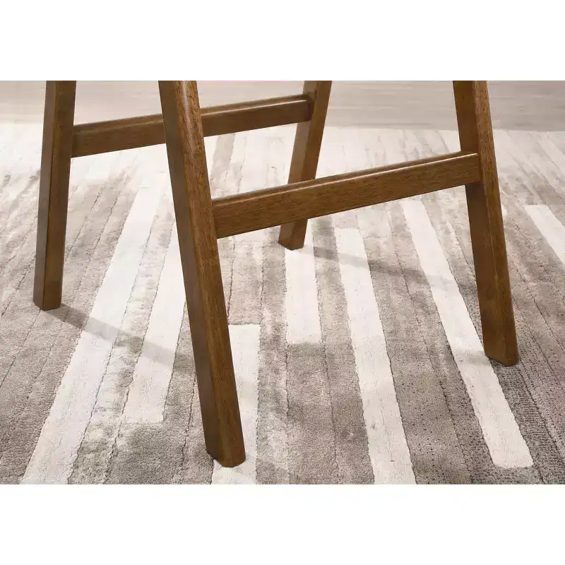 Mid-Century Modern Stackable Wood Barstools Set of 2 Walnut Finish Side Hook 28.75
