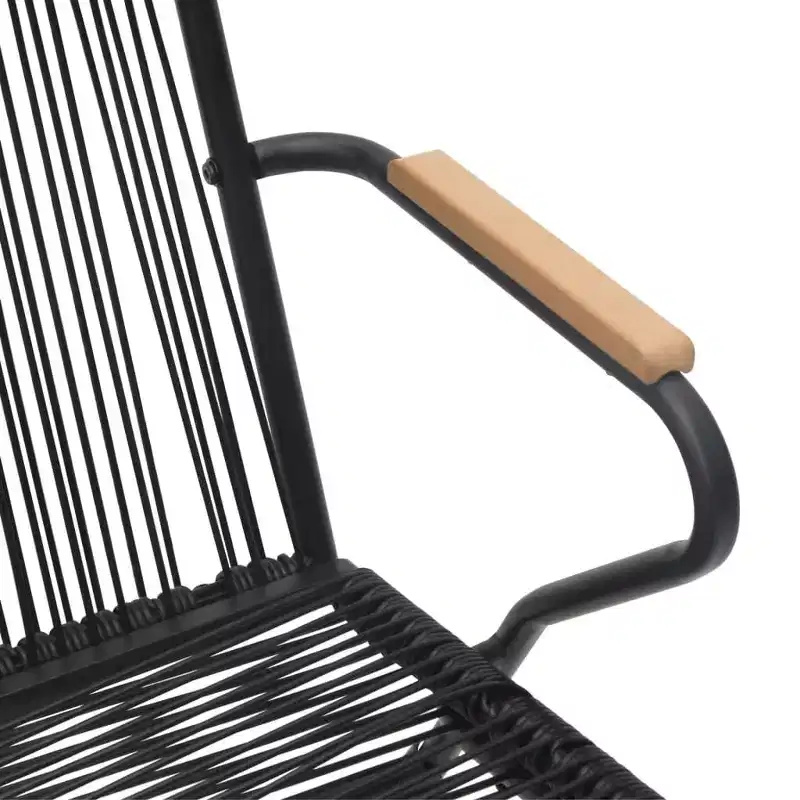 vidaXL Patio Chairs 2 pcs Black 22.8x23.2x33.7 PVC Rattan