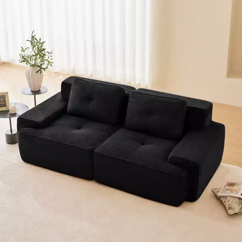 Okak Modern Modular Tufted Design Sectional Loveseat Sofa with Pillows,Deep Seat Sofa Couch for Living Room,Apartment,Guestroom